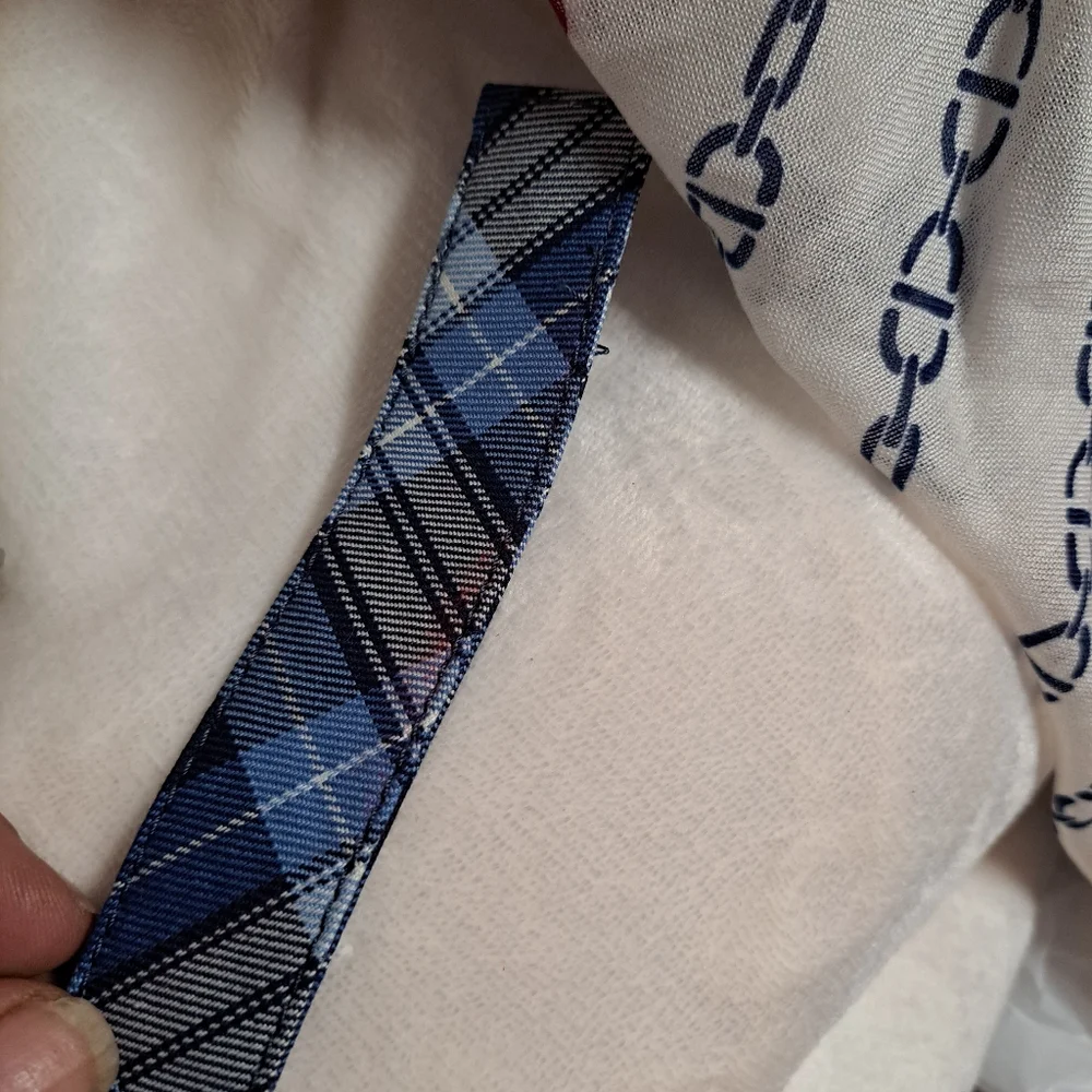 Lands End Kids Blue Plaid Belt